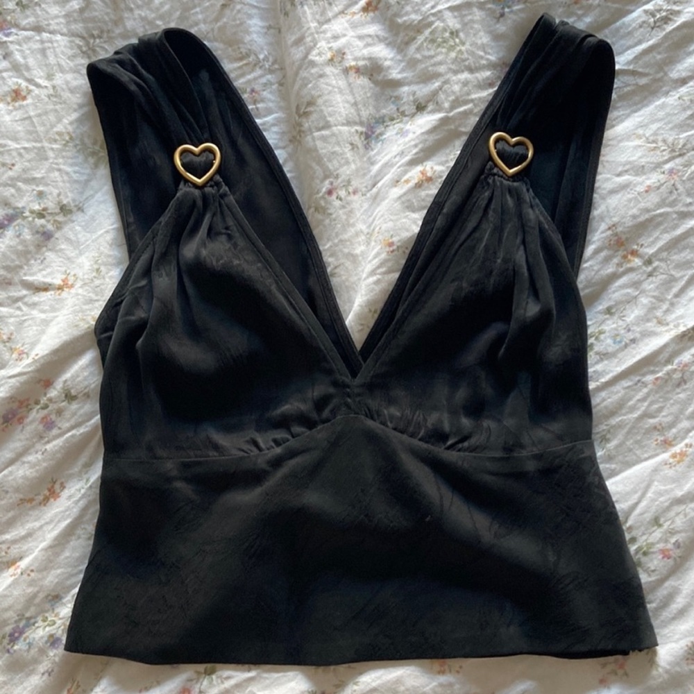 Rouje Juliana Black Heart Top Blouse